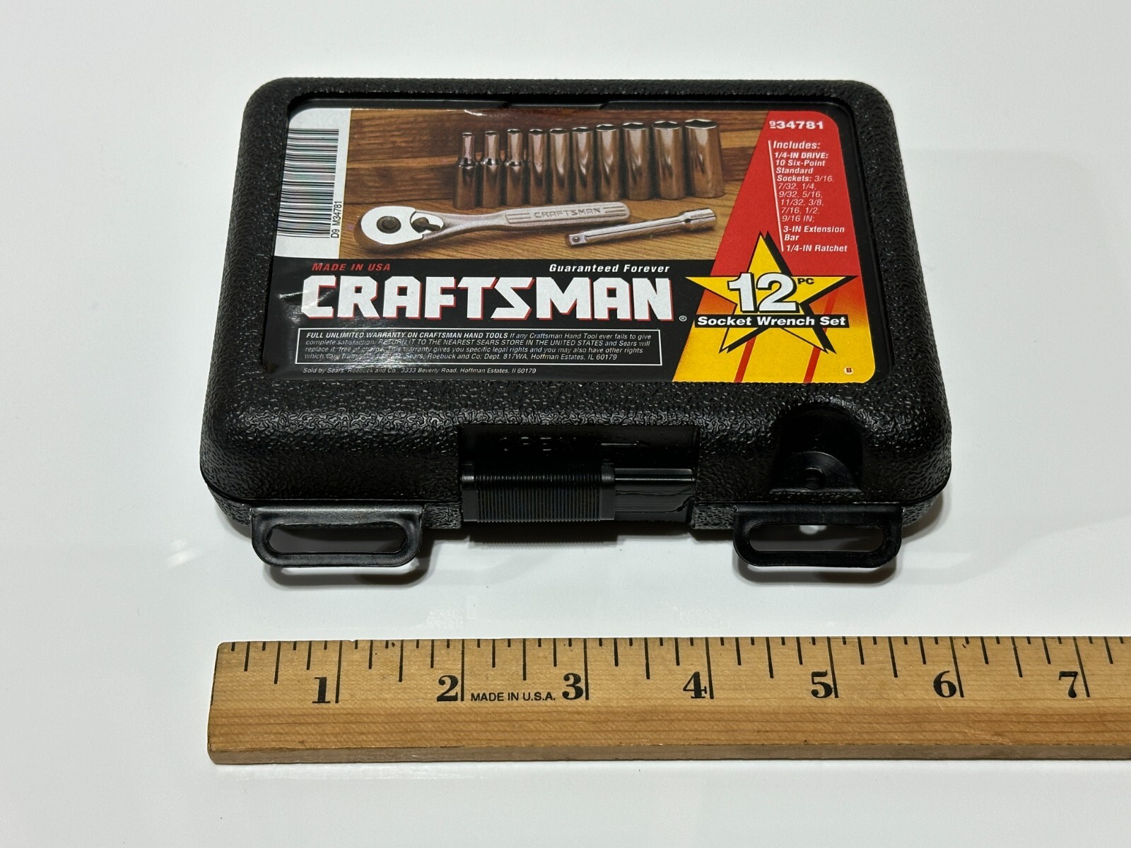 Craftsman Tools USA 34781 NEW 12pc SAE 1/4’ Drive Socket Ratchet Set – 6 Point
