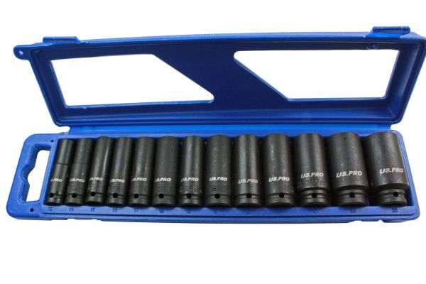 US PRO 13pc 1/2 dr 6pt Deep Impact Sockets Metric 13 – 32mm 1397