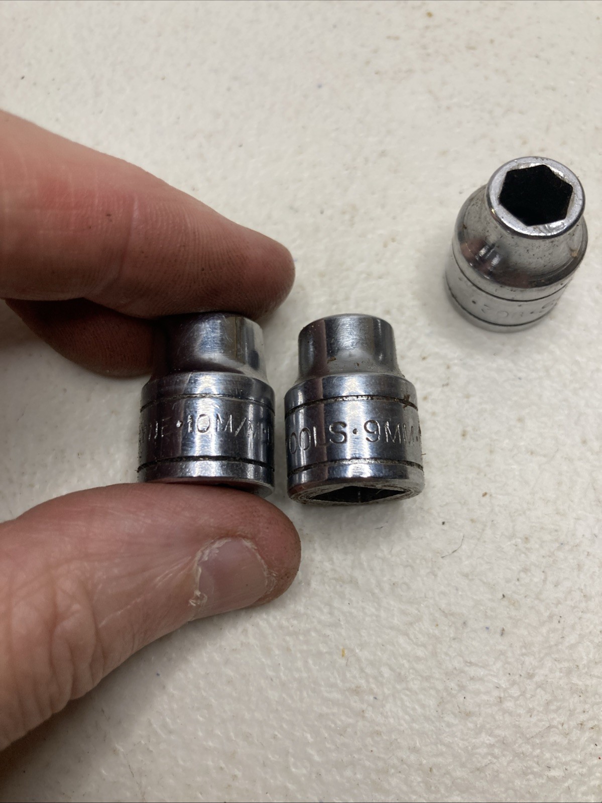 Vintage SK 308-312 Standard Sockets 3/8 Drive 6 Point. 8mm-12mm. -ST