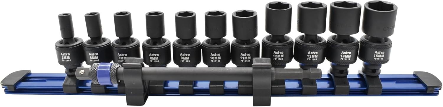 Astro Tools 78111 1/4″ Universal 6pt Impact Socket Set Square & Hex Magnetic