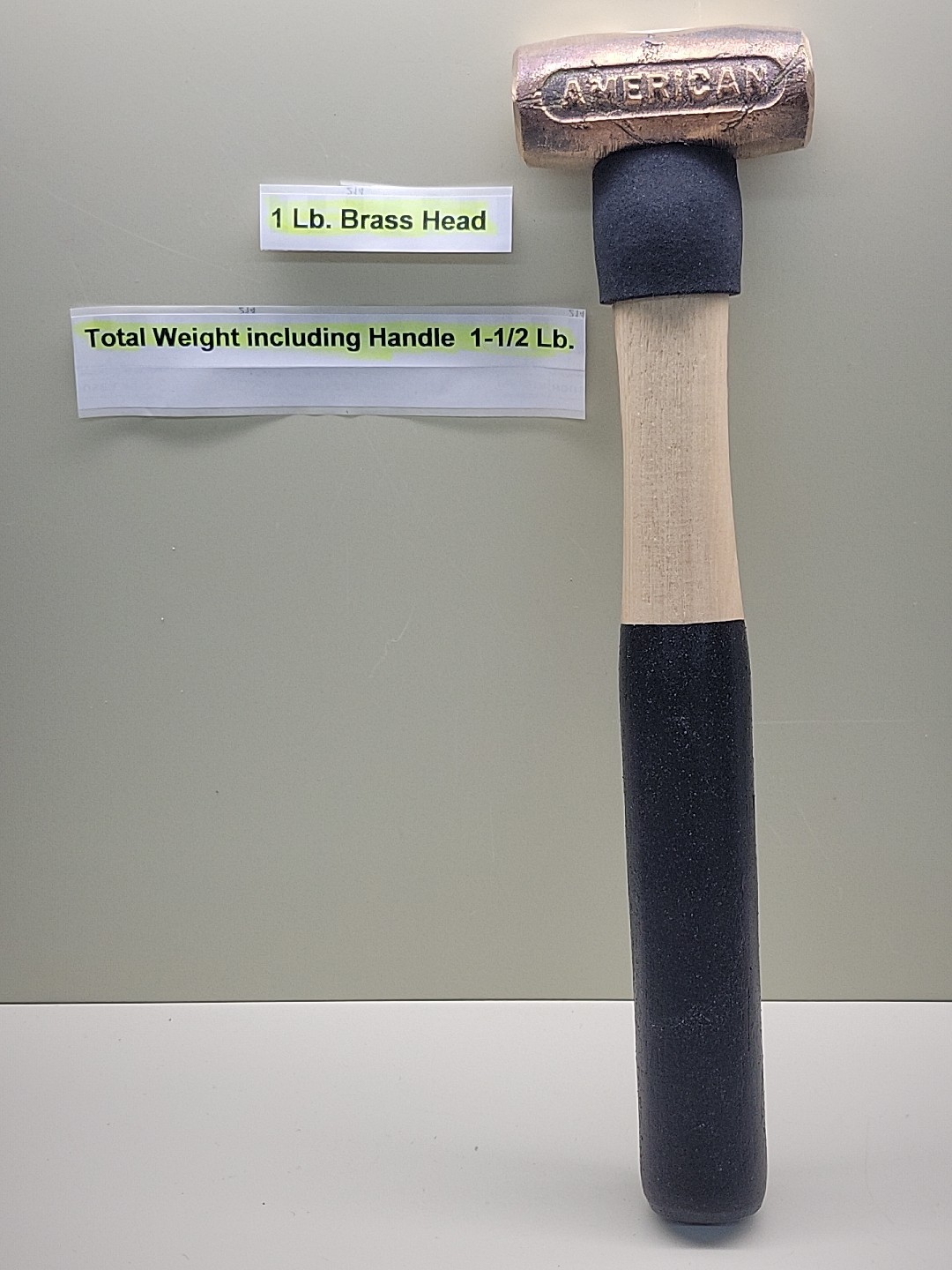 American Brass Hammer 1 LB, 1-1/2 Pound Am15brwg Hickory Handle Non-Sparking