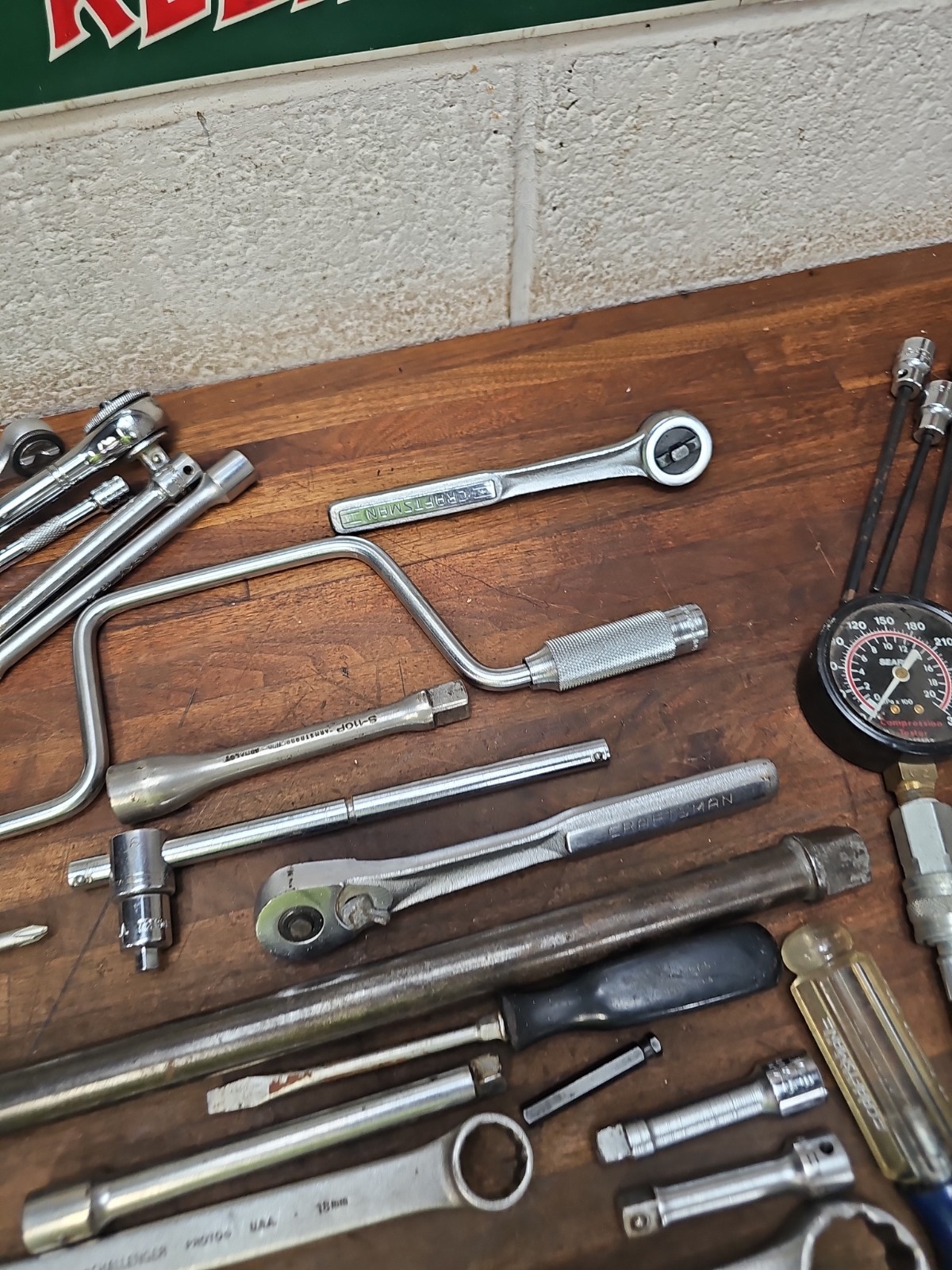 PP25- USA Mechanic tool lot- RATCHETS, WRENCHES, Etc – CRAFTSMAN, PROTO, Etc