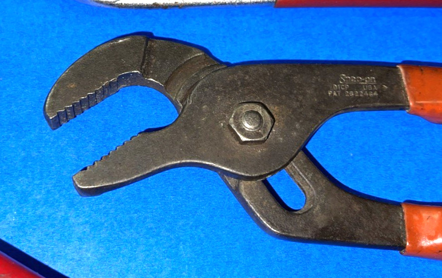 SNAP-ON & BLUE-POINT TOOLS 2 PIECE ADJUSTABLE JAW + SPARK PLUG BOOT PLIERS