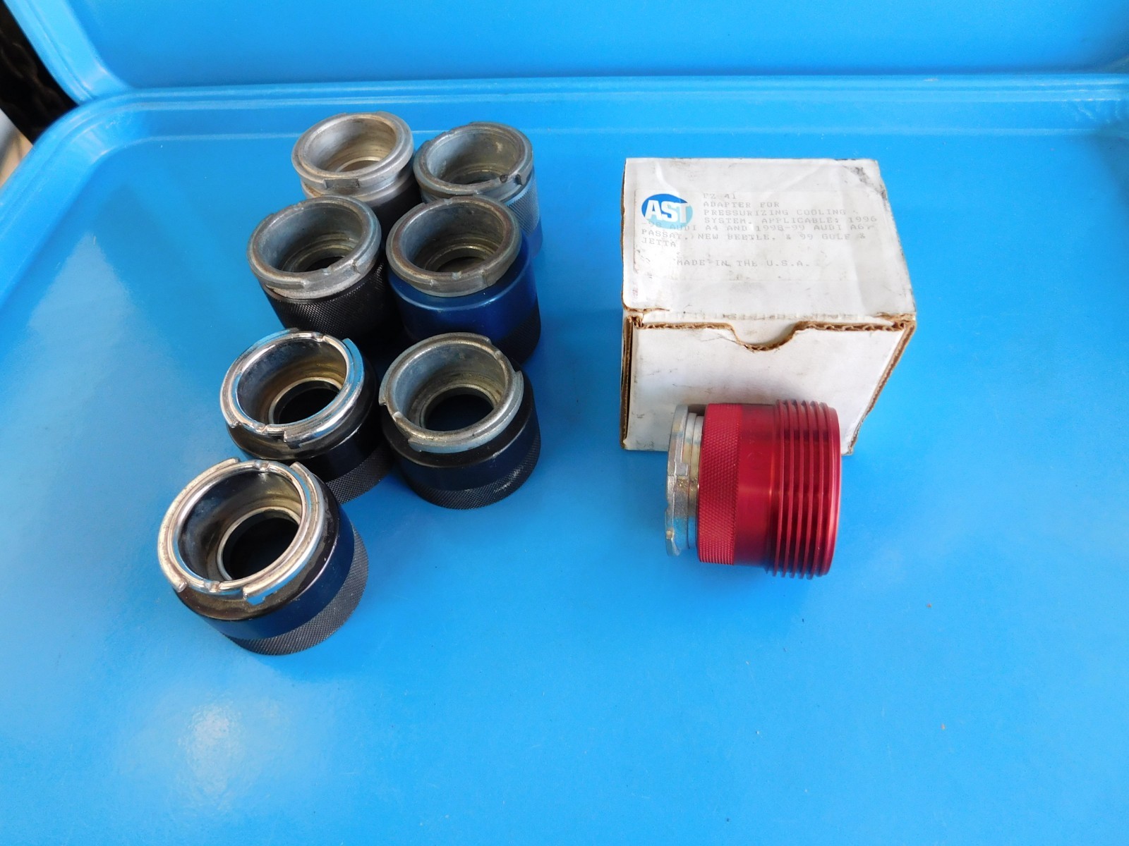 USED, AST RADIATOR PRESSURE ADAPTOR LOT OF » 8 » TOTAL
