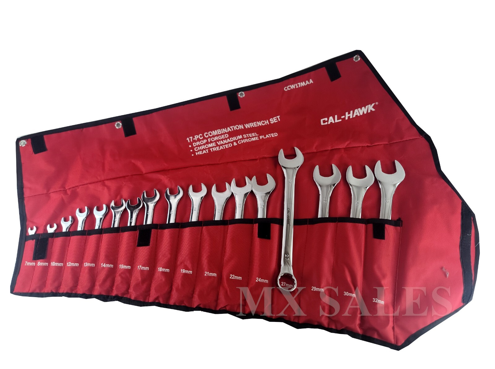 17PC COMBINATION WRENCH SET METRIC CR-V FROM 7mm – 32mm W/ POUCH