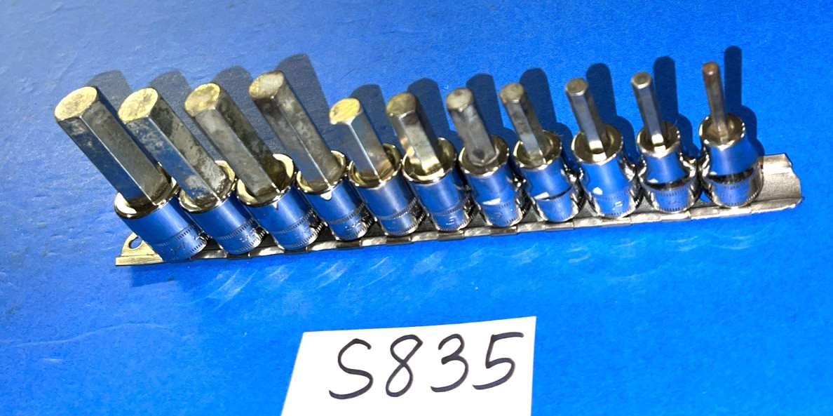 SNAP-ON TOOLS 11 PIECE 3/8 DRIVE METRIC HEX BIT SOCKET DRIVER SET 4MM TO 14MM