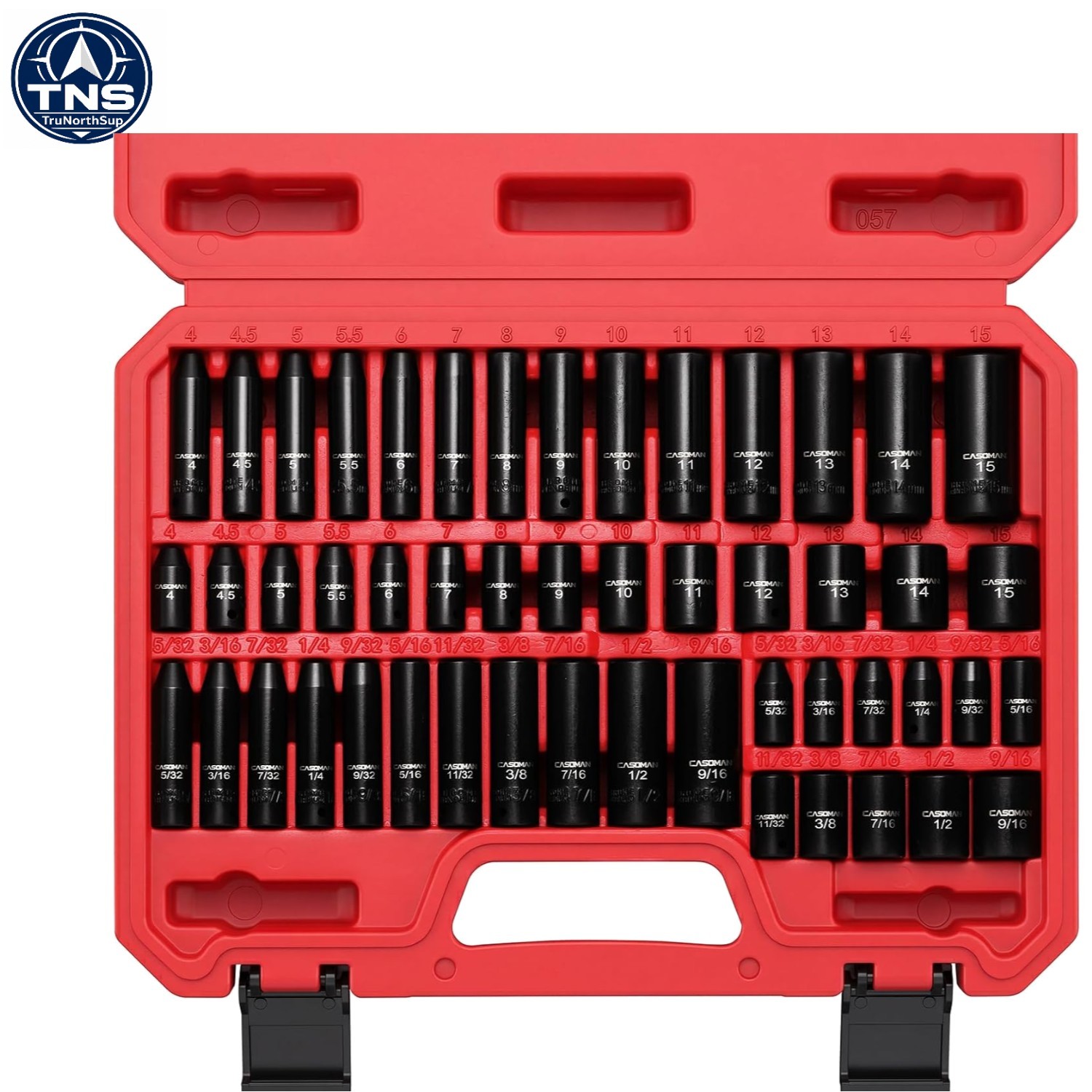 1/4 Inch Drive Impact Socket Set 50-Piece SAE Metric Chrome Vanadium Deep Sha…