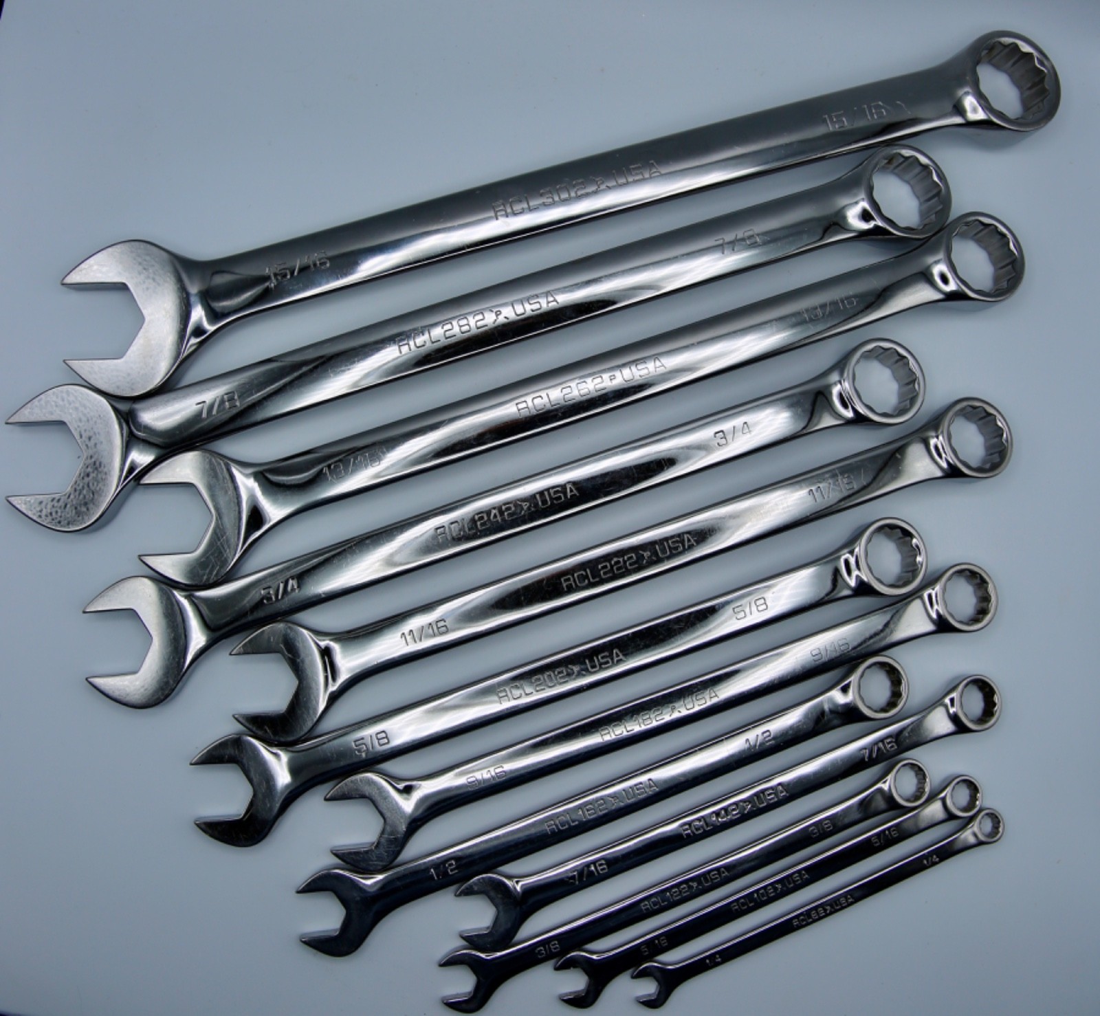 Matco Tools RCL Series 12-Piece SAE 12-Point Long Pattern Combination Wrench Set