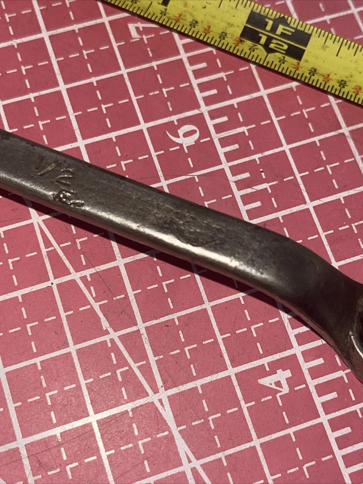 Vintage Vlchek USA WBA1618 1/2 X 9/16 In SAE 12 Point Offset Box End Wrench 1/2”