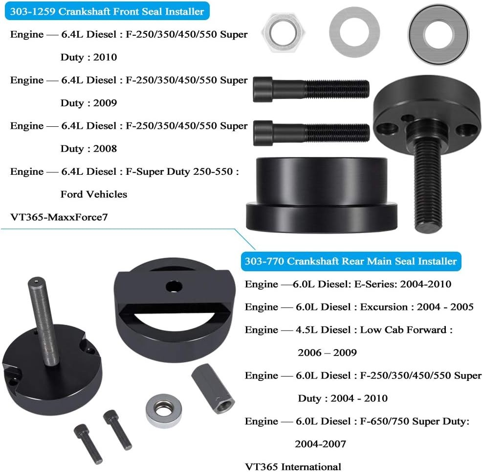 for Ford Crankshaft Front & Rear Main Seal Installer Tool Set 303-770, 303-1259