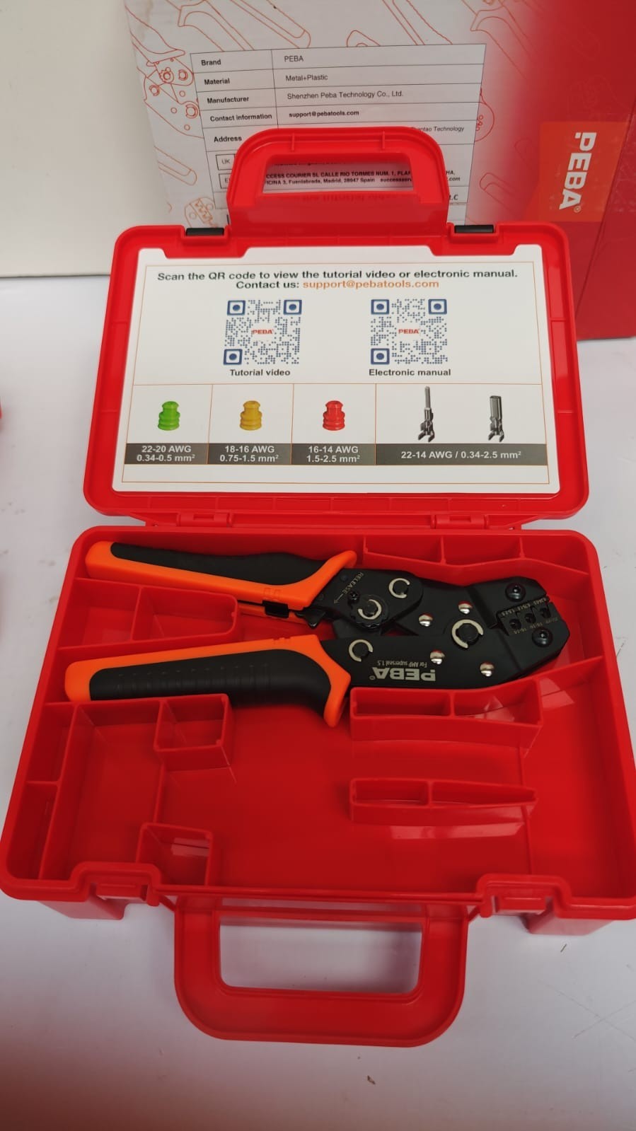 PEBA Waterproof Car Electrical Connector Ratchet Crimper Tool for AWG 22-14