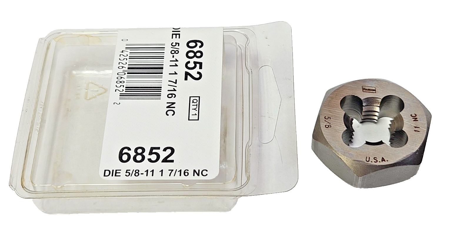 5/8-11 NC x 1-7/16″ Hex Die 6852 Irwin Carbon Steel RH Rethreading