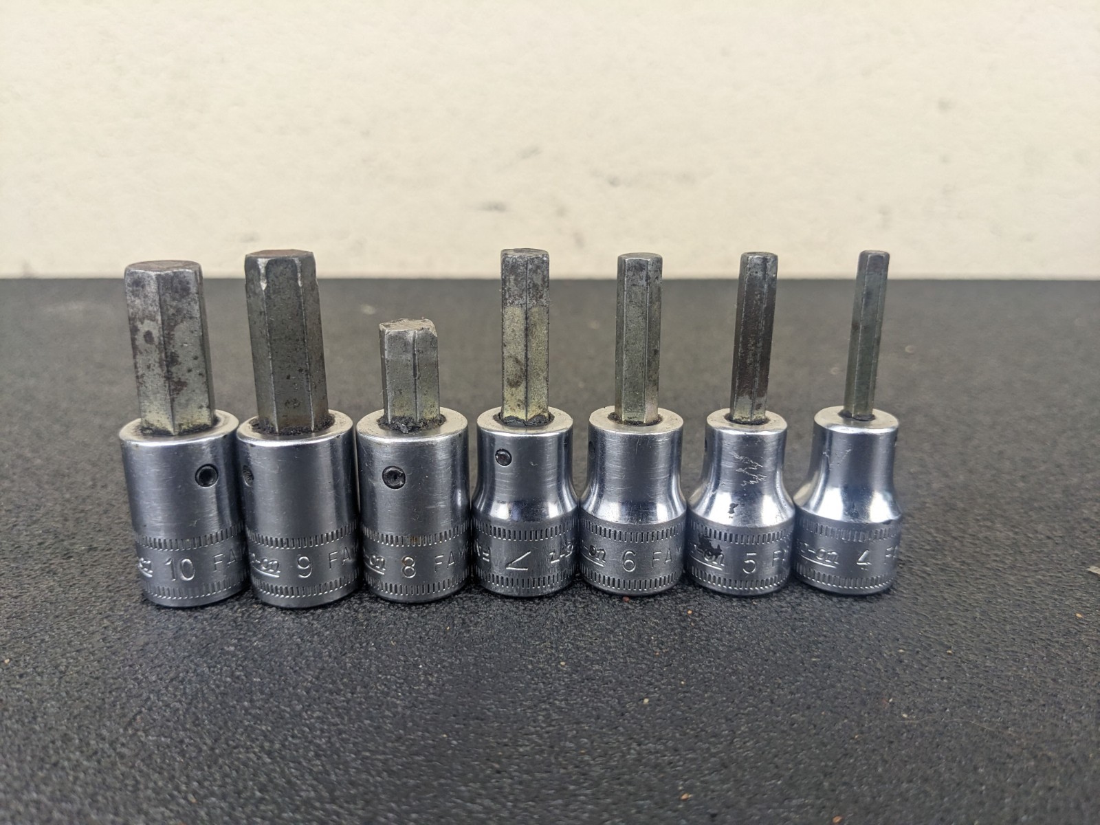 #bl350 Snap On 207EFAMY 7pc 3/8″ Drive Metric Hex Bit Socket Set 4-10mm