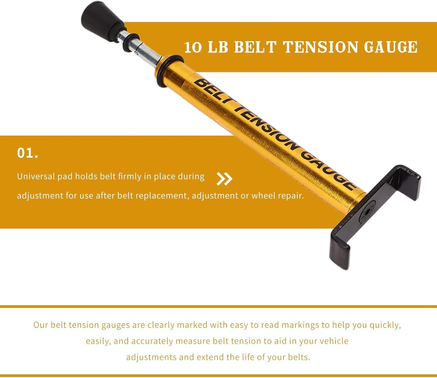 Belt Tension In Gauge, Belt Gauge Tool, Adjustable 10 Pounds, with L Shaped P…