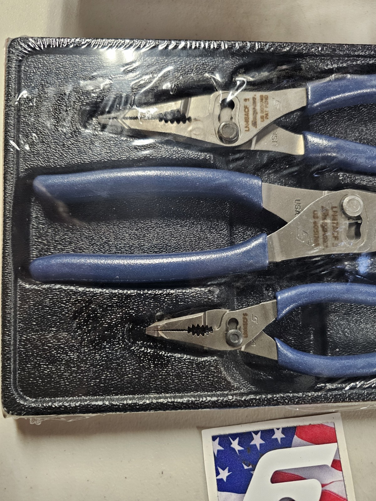 Snap-On Tools USA NEW POWER BLUE 3pc Long Nose Slip Joint Pliers Set PL3LNSJCFMB