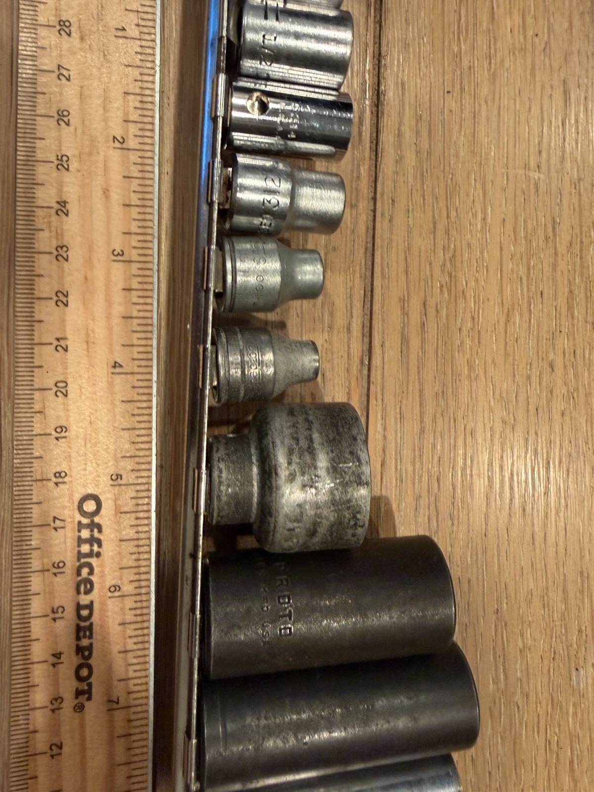 Set Of Drive Sockets, Various Sizes, Some Proto Brand, Some thorsen