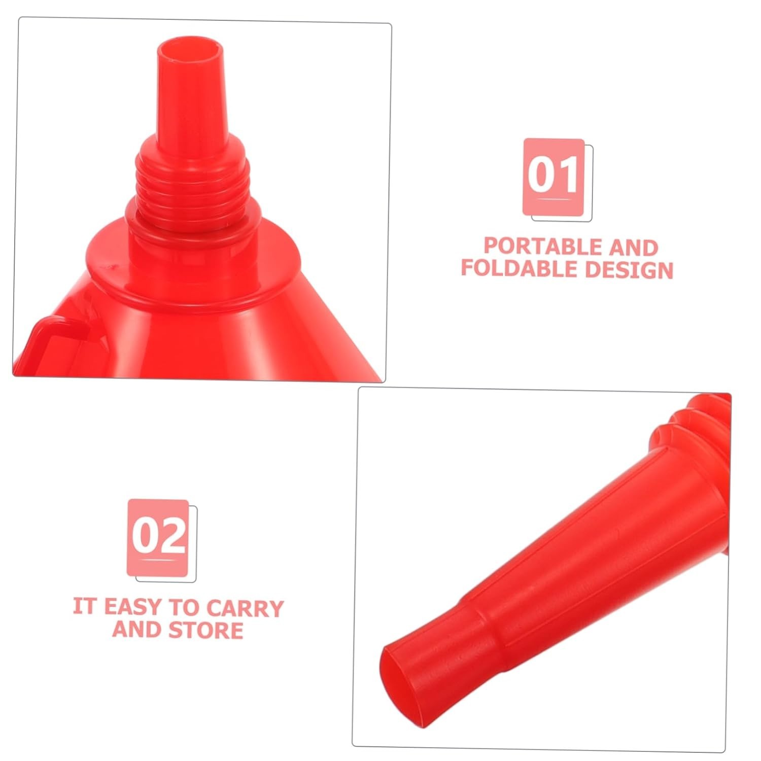 Automotive Funnel with Hose 165mm Plastic Oil Funnel for Oil Change Capless Gas