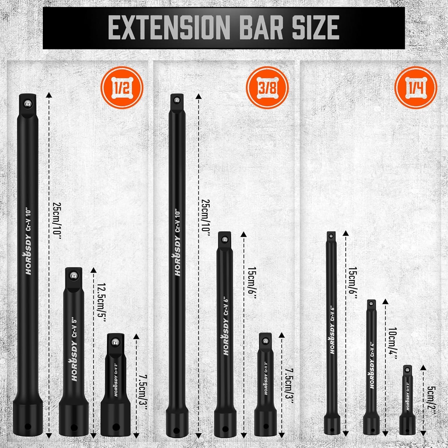 12-Pc Impact Drive Socket Extension Set – CR-V Steel with Adapters & Storage