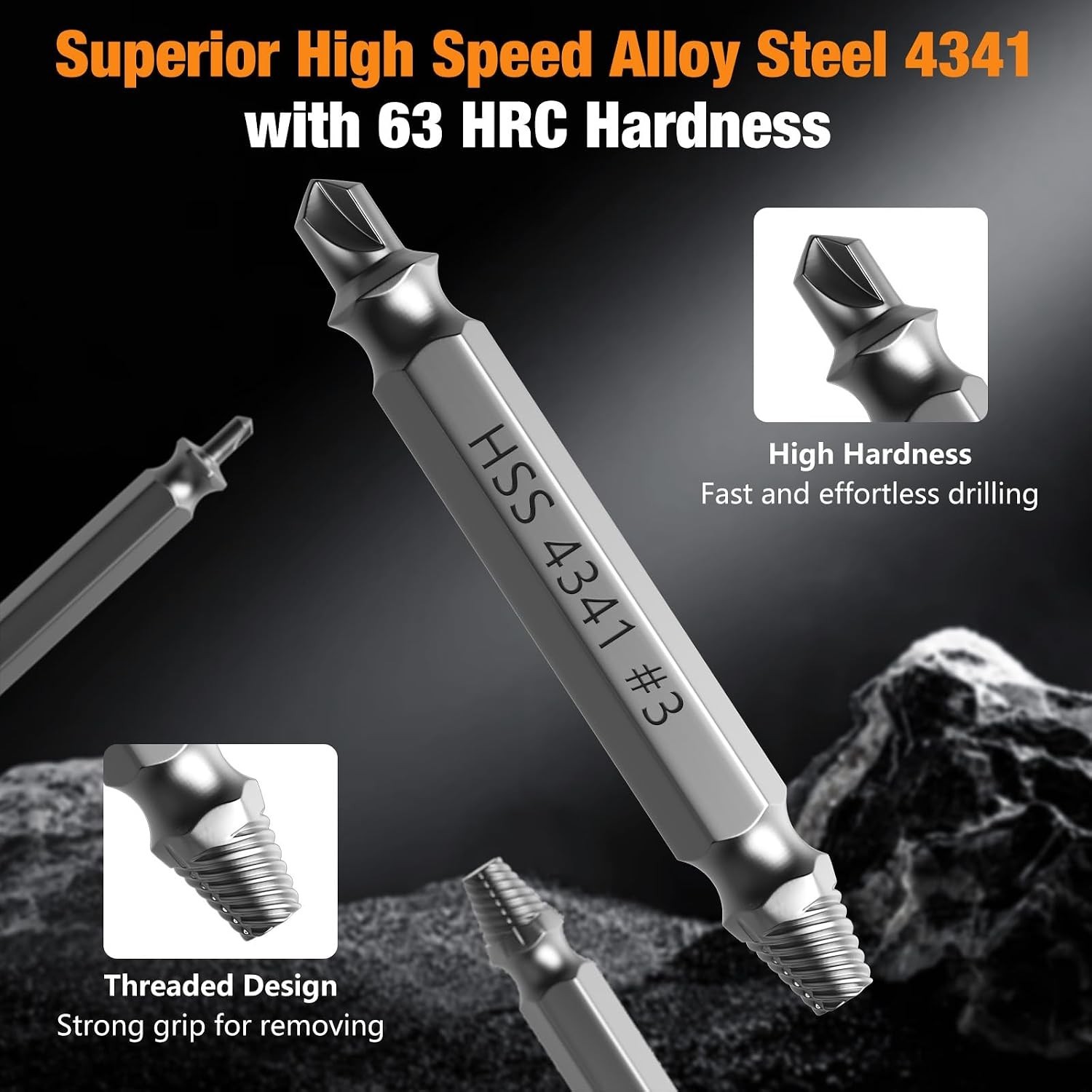 Efficient 6-Piece Screw Extractor Set – Dual Functionality for Home Repairs