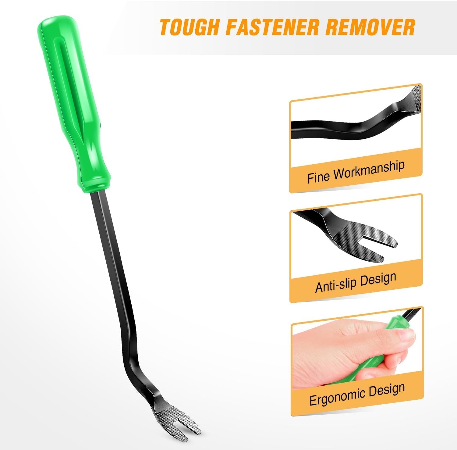 11 PCS Ergonomic Trim Removal Tools for Effortless Car Interior Repairs – Green