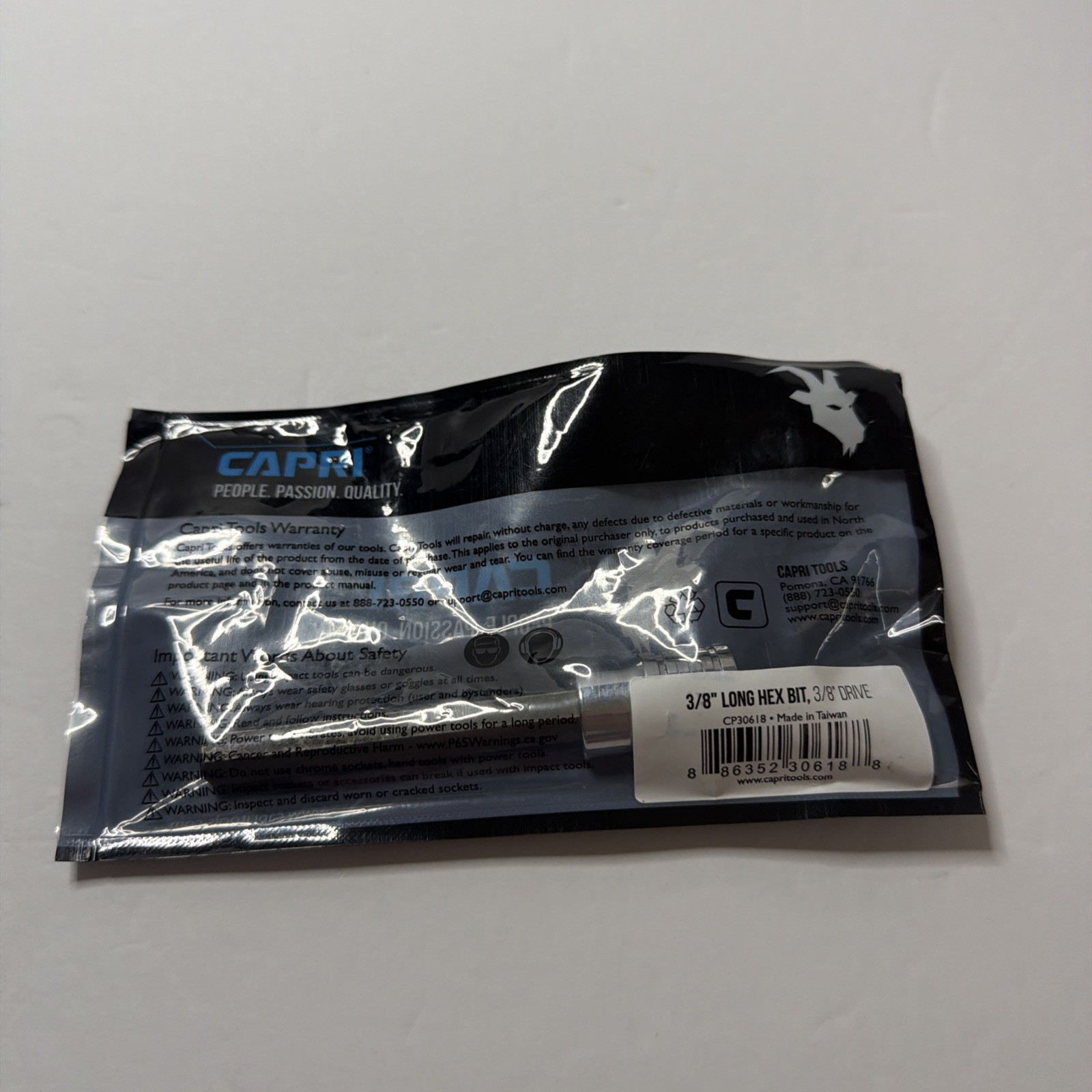 capri tools 3/8 -in drive 3/8 -in hex bit standard (sae) driver socket