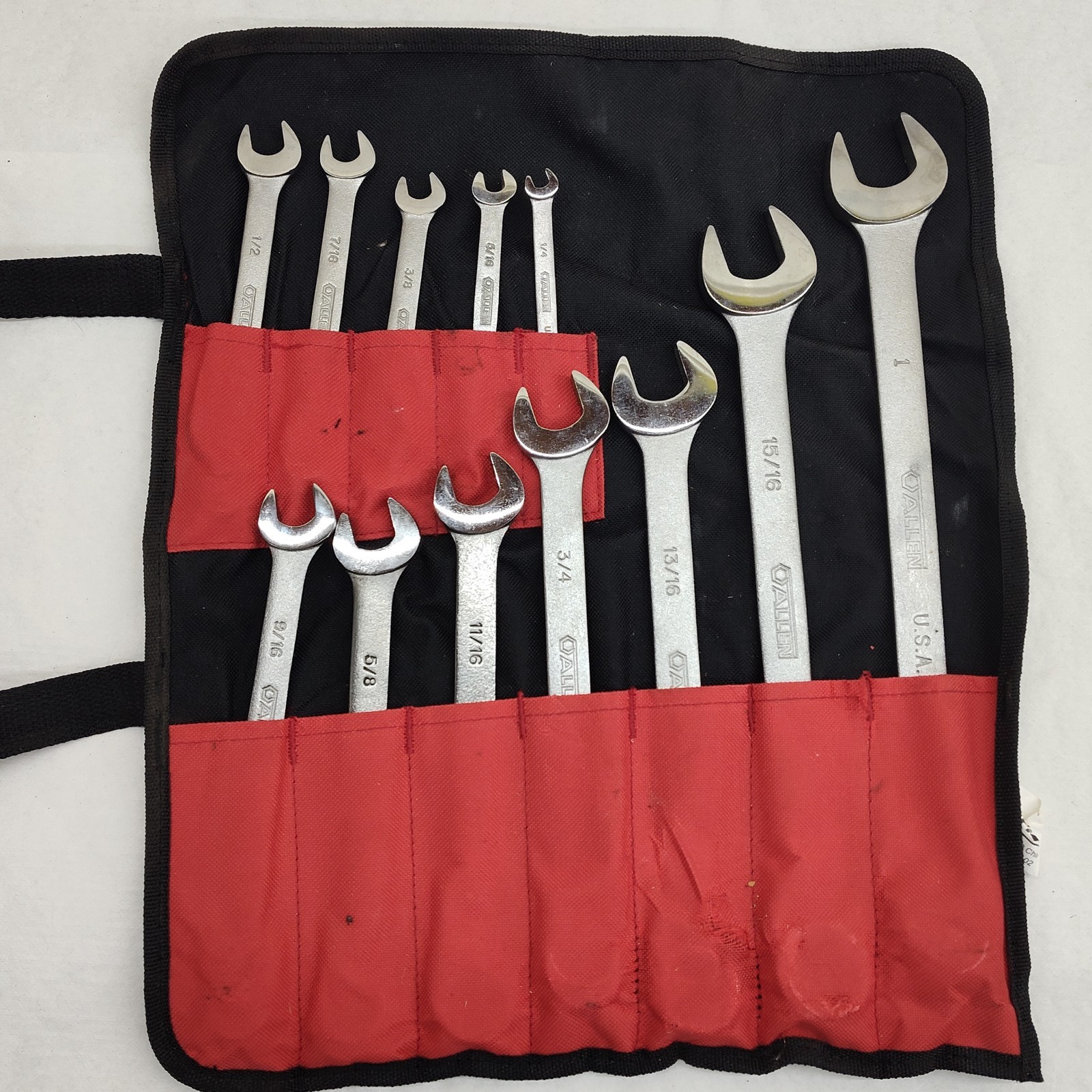 Allen Tools USA 12pc SAE Combination Wrench Set 1/4»- 1” in Craftsman Tool Roll