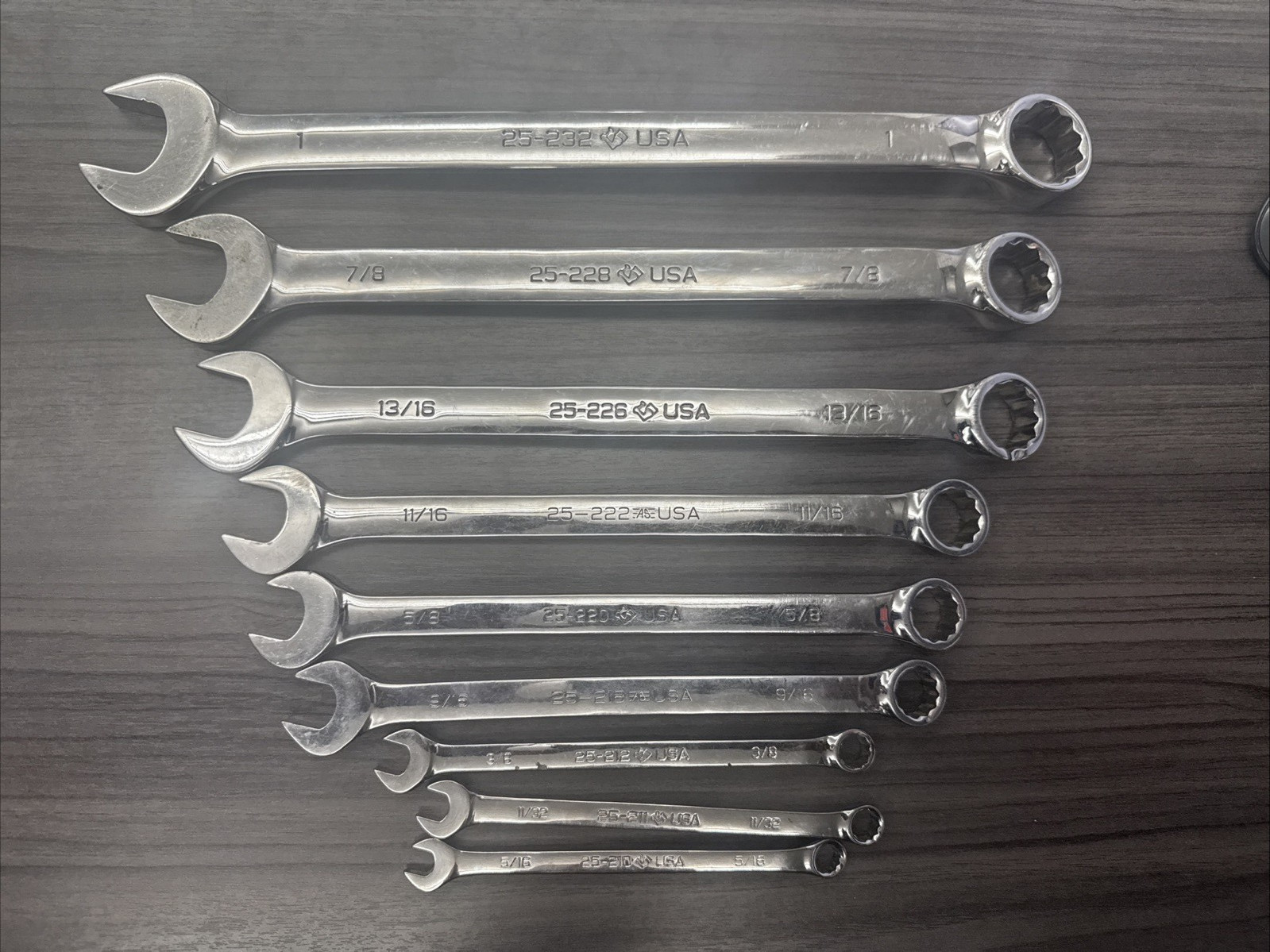 Armstrong SAE Combination Wrench Set -1,7/8,13/16,11/16,5/8,9/16,3/8,11/32,5/16