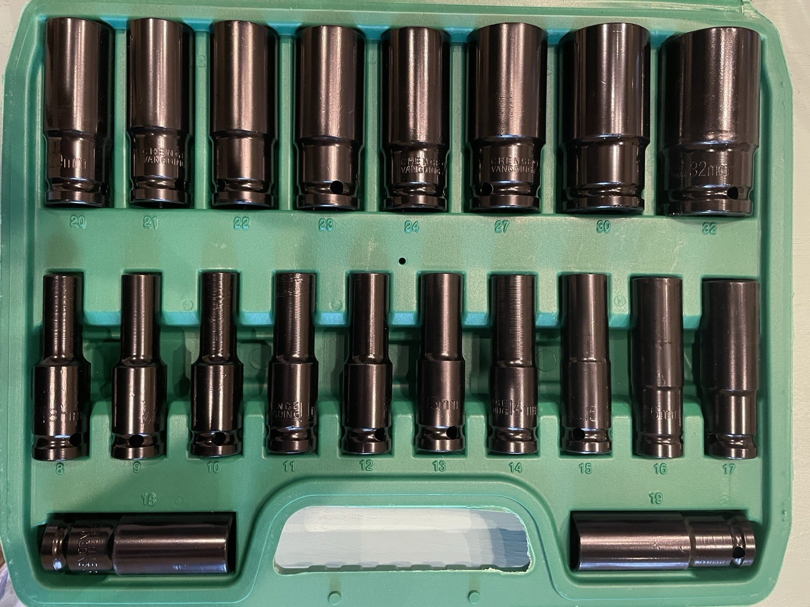 HD Metric Socket Set Chrome Vanadium Steel, Impact Sockets, Quantity 20pcs