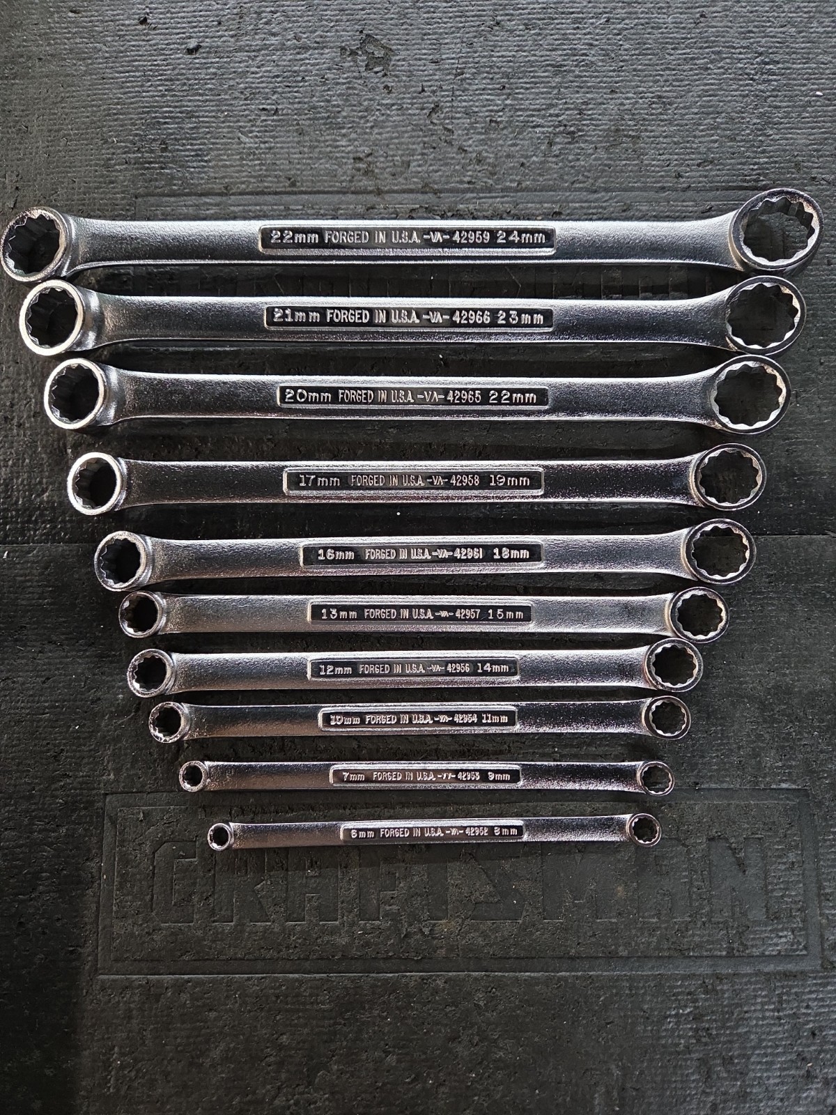 Craftsman Metric Double Box End Wrench Set 12 Point 6mm to 24mm 10pc Made in USA