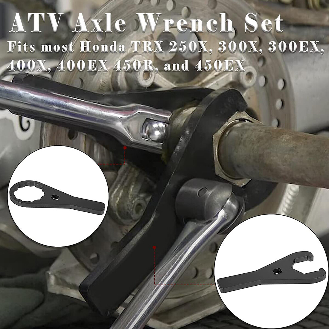 45.5mm and 56mm ATV Axle Wrench Set For Honda TRX250X, 300X, 300EX, 400X, 400EX