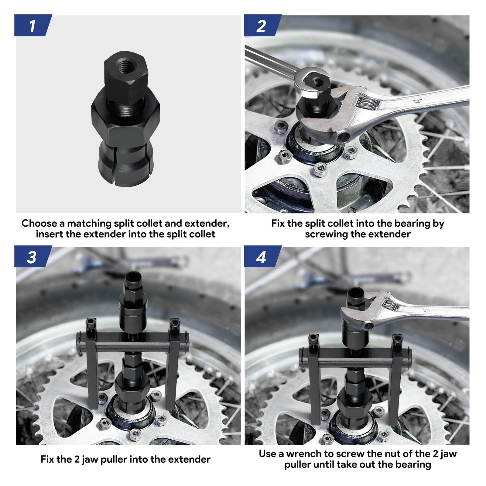 ZUXUSE 12Pcs Motorcycle Bearing Puller Kit, Blind Slide…