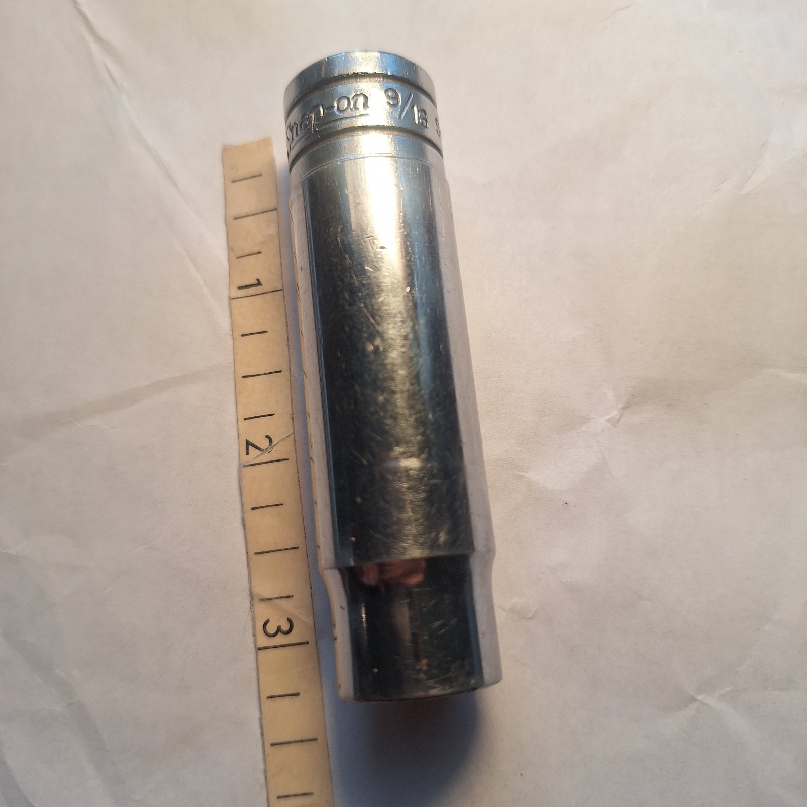 Snap On Tools USA 1/2 Drive 9/16 DEEP Chrome 12 Point Socket S181 made USA