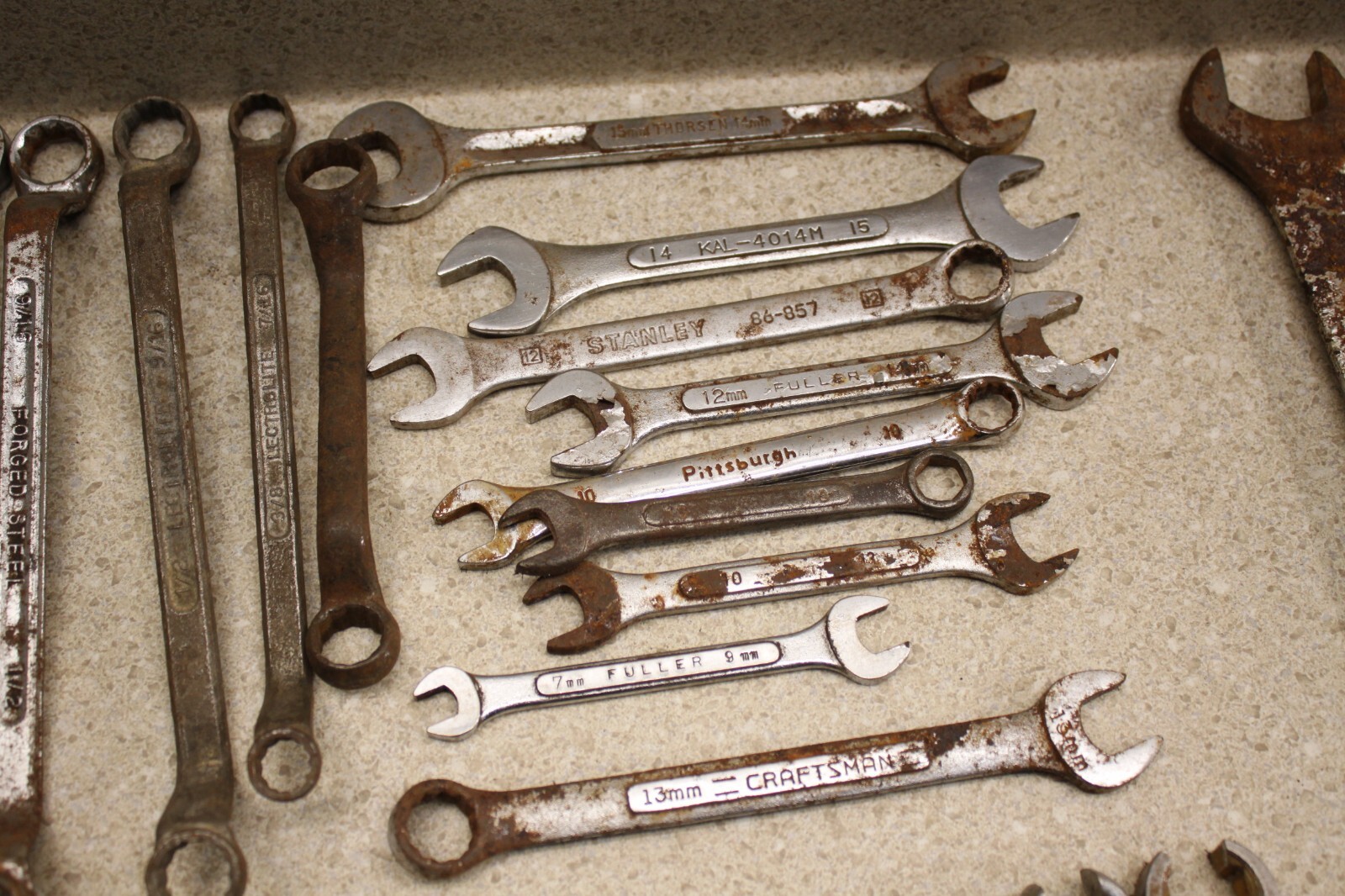 Lot Of Various Size SAE & Metric Wrenchs Line Wrench Vintage Old Tools 8432