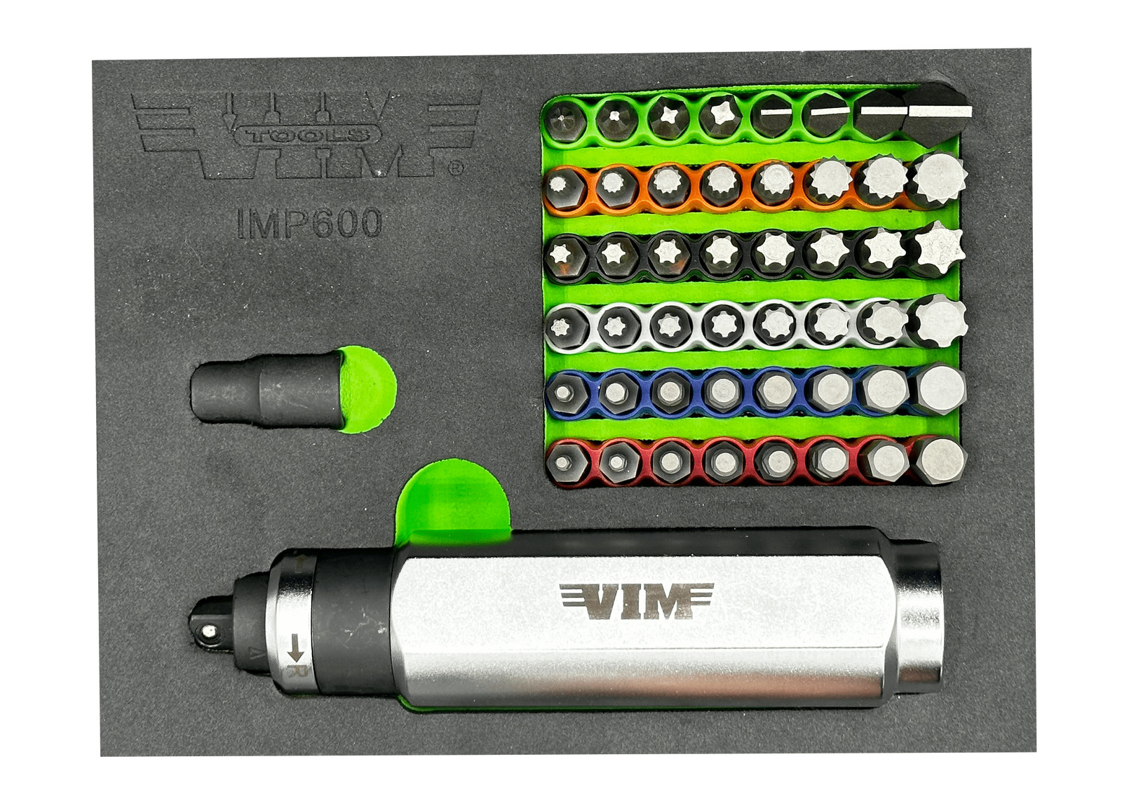 VIM Tools IMP600K Reversible 3/8″ Drive Impact Driver with 48 Impact Bits