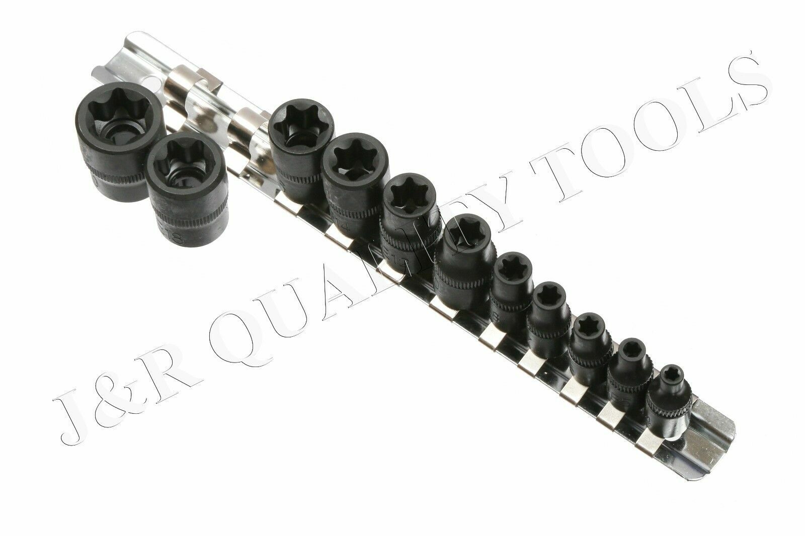 11pc External Torx Torque Star Socket Bit Set 3/8″ & 1/4″ Dr. (E4-E20) E-Socket