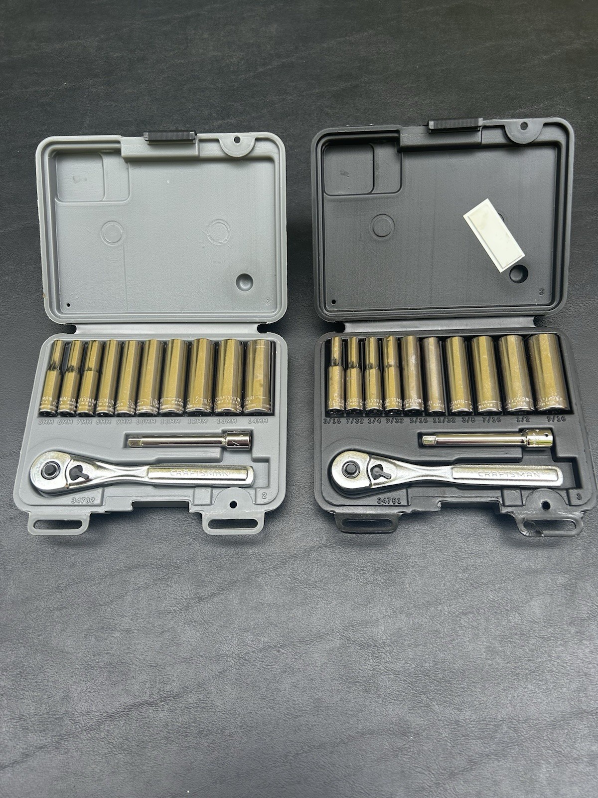 Craftsman Tools USA 34781 34782 NEW 12pc SAE METRIC 1/4’ Dr. Socket Ratchet Sets