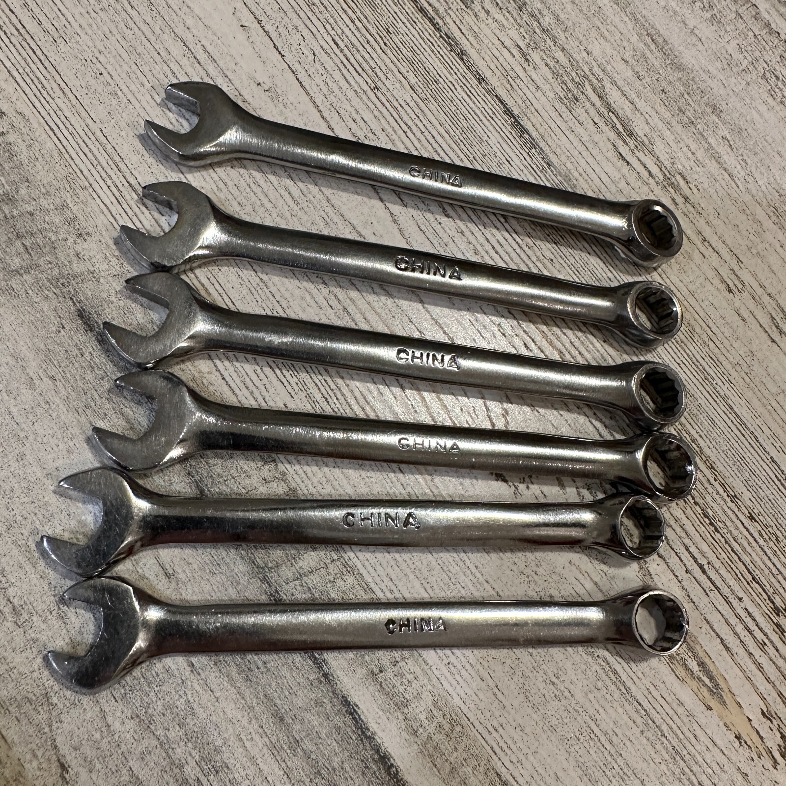 Generic 3/8″ 12 Point Combination Wrench 5″ Long Lot of 6