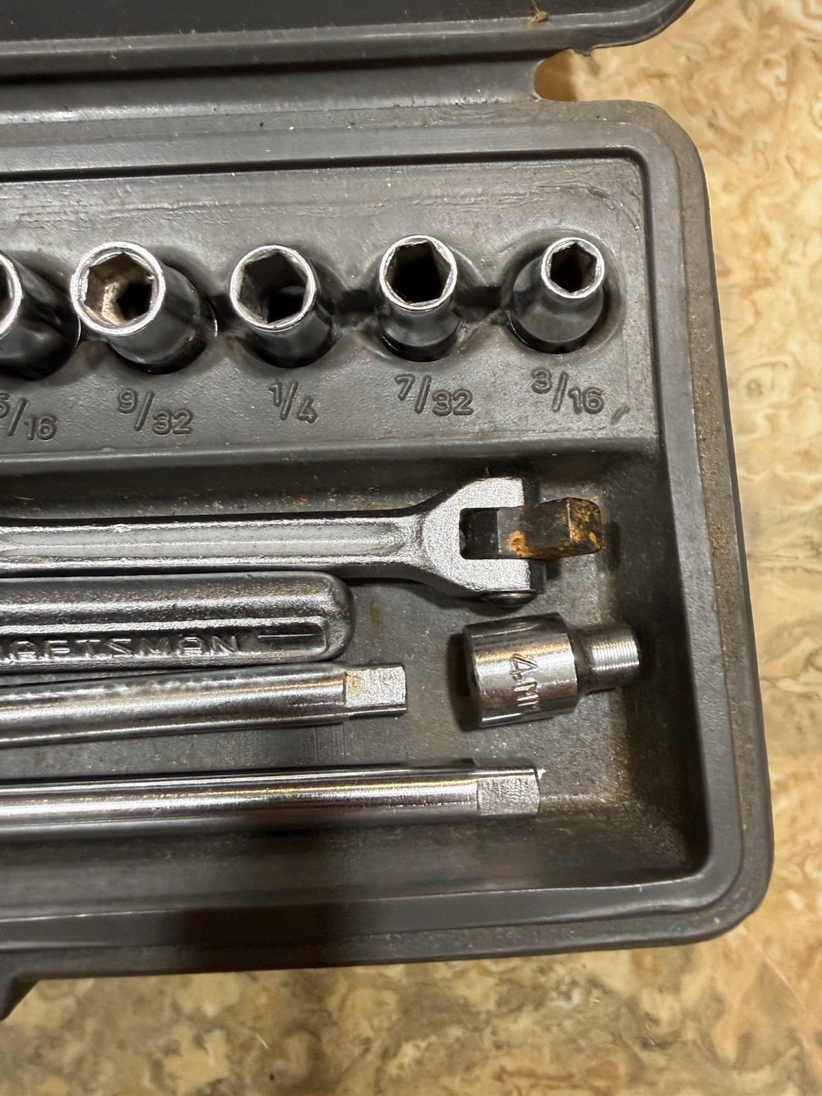 Vintage Craftsman 1/4″ Drive SAE Socket Set Made in USA 1 Socket S-K see Photos