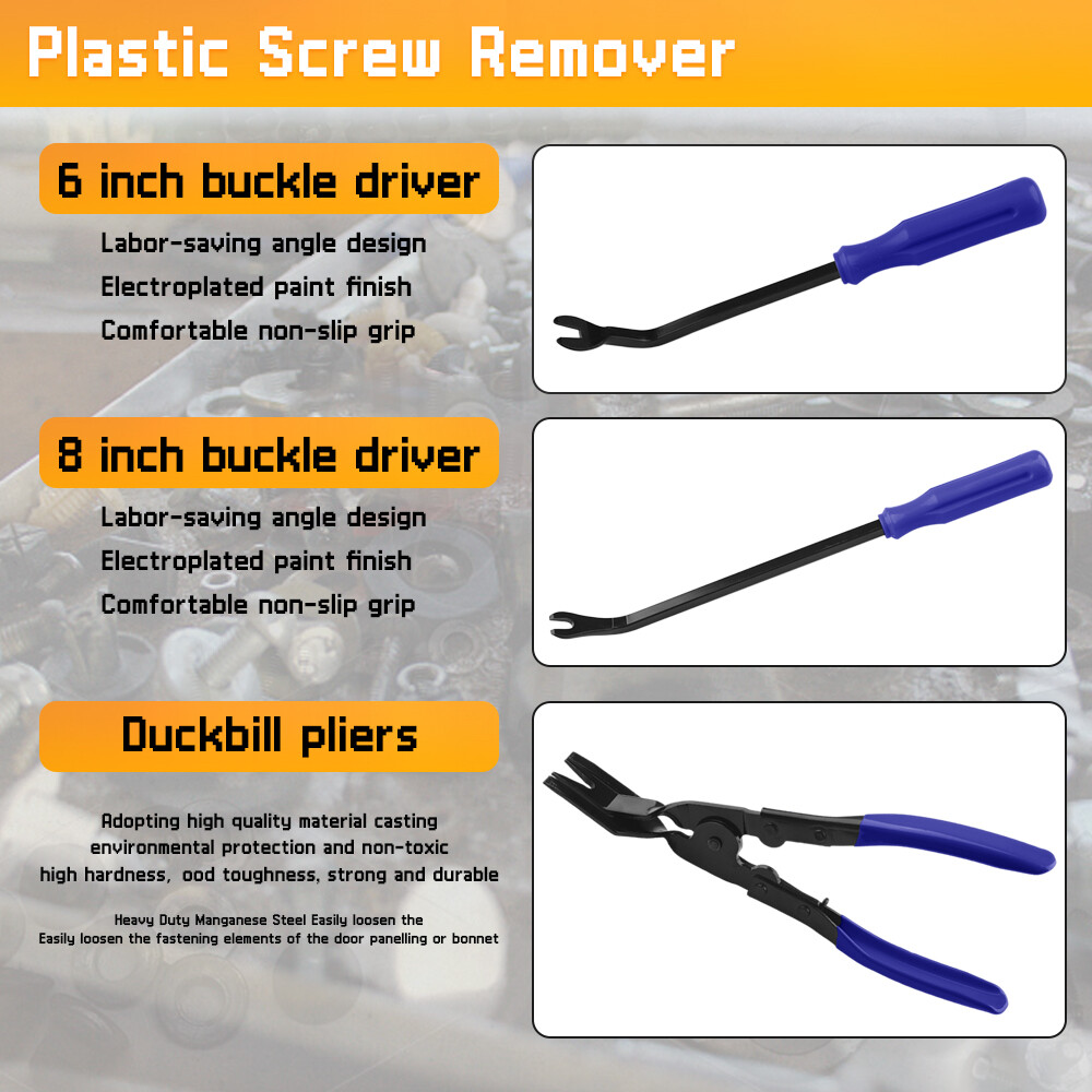 Car Disassembly Tools 3pcs Auto Removal Pliers Fastener Install Retainer Clips