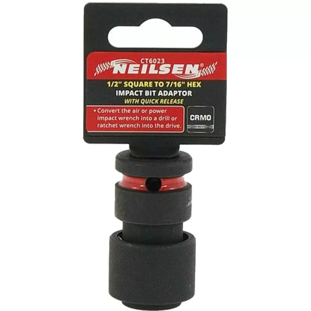 Neilsen 1/2″ Square To 7/16″ Hex Impact Bit Adaptor Quick Release Socket