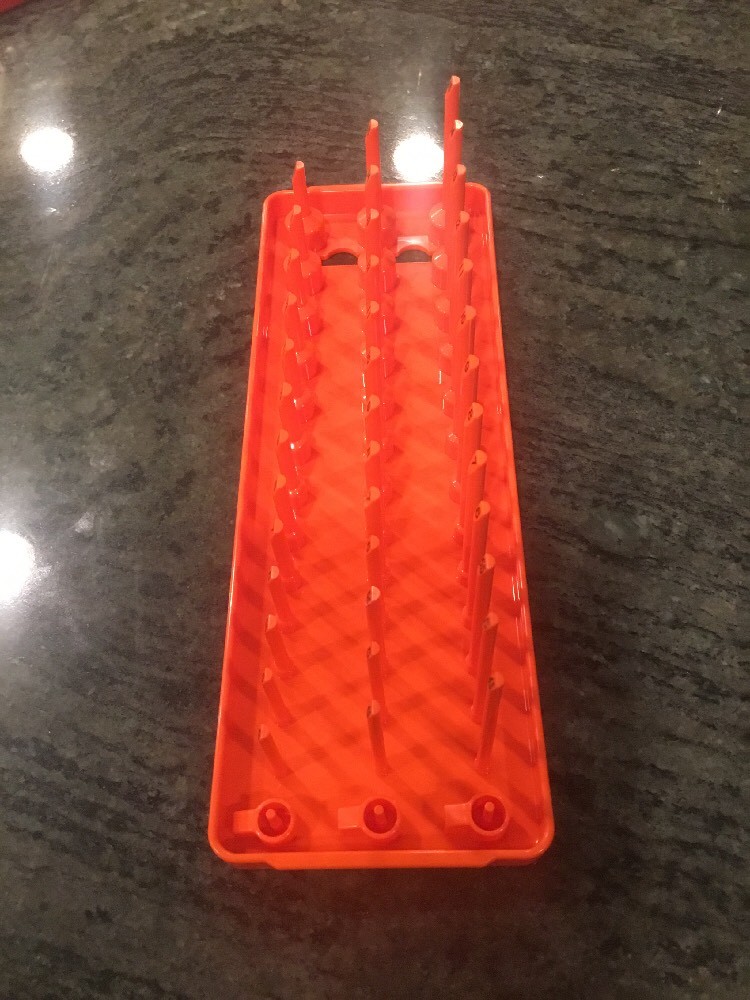 Snap On ka143metor 1/4″ metric 3 row post socket tray orange