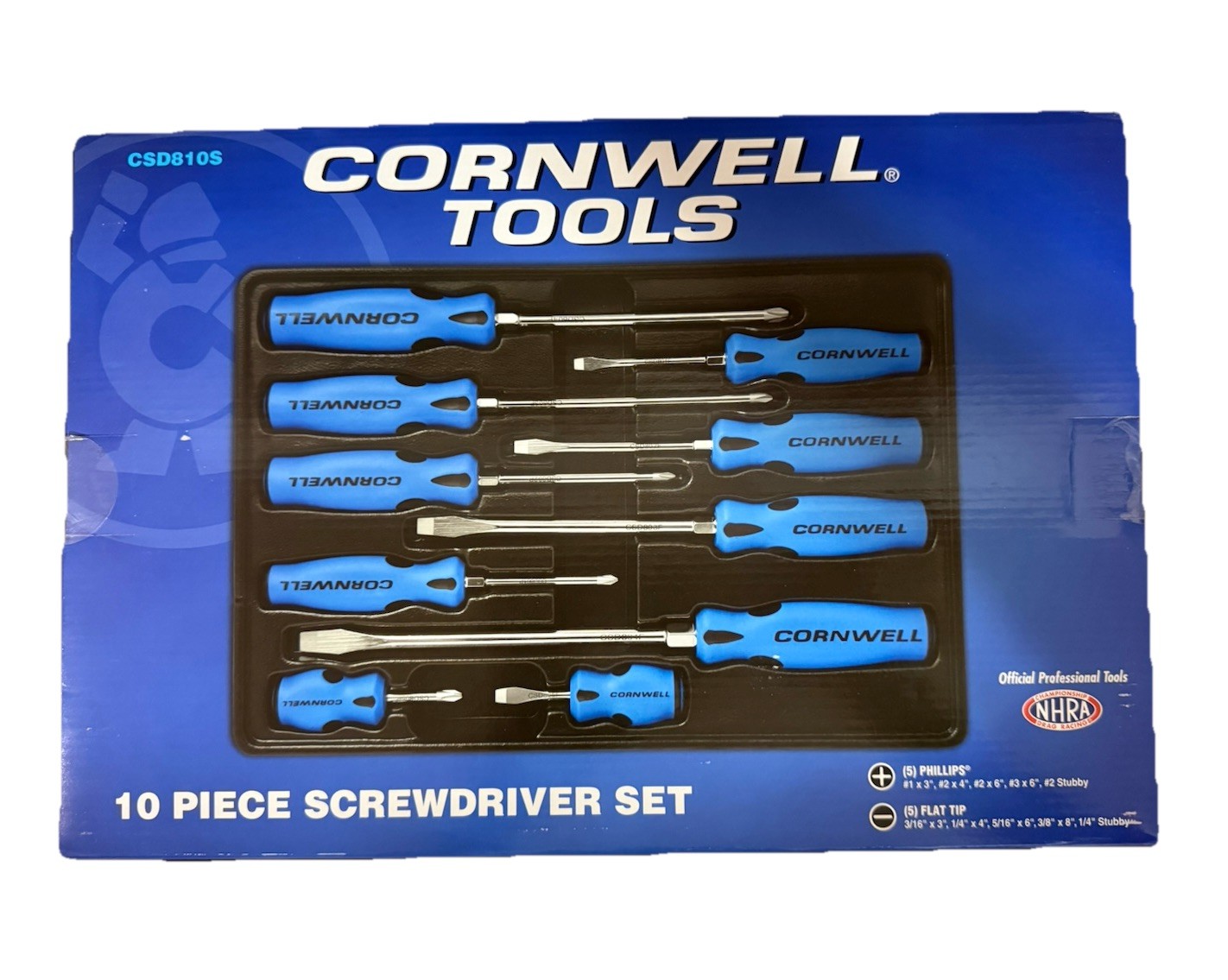 New Cornwell Tools 10pc Screwdriver Set CSD810S