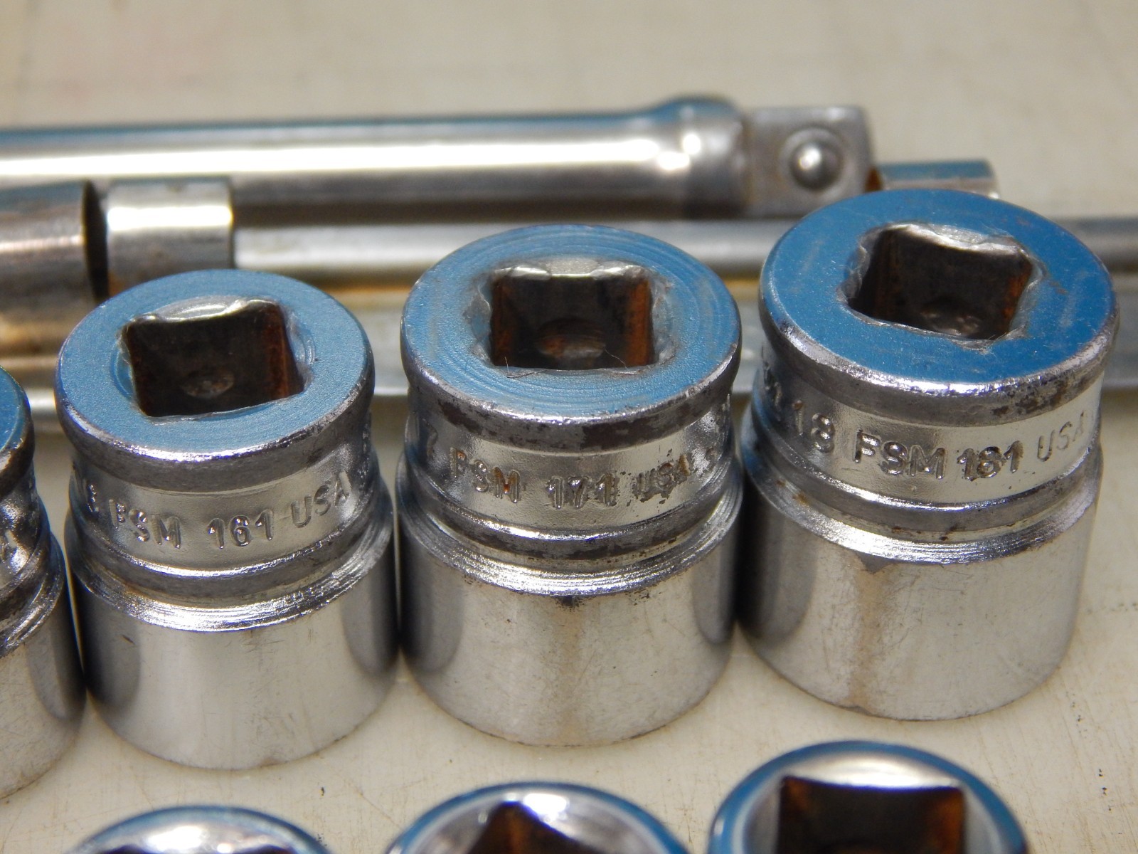 Snapon socket set 3/8″ dr. FSM series, Metric 6 point W/ A269 Rail, 6-14, 16-18