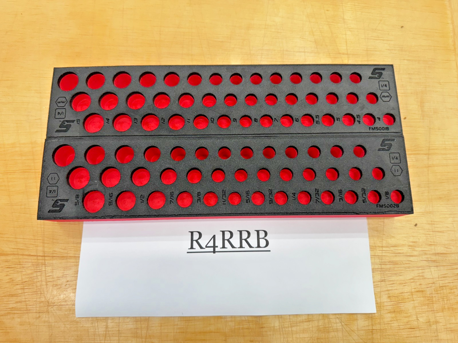 Snap-on Tools RED 2pc FOAM ORGANIZERS for 1/4″ Drive METRIC + SAE Sockets Sets
