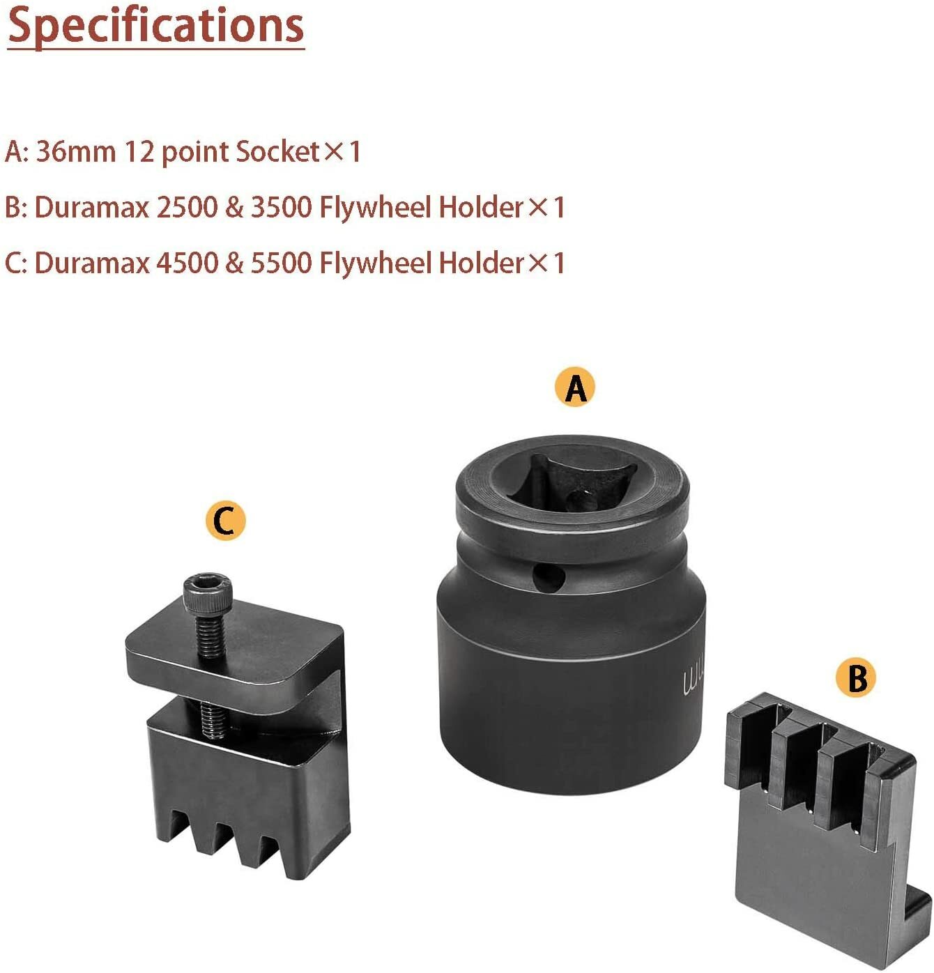 Flywheel Locking Tool with 36mm 3/4???? Socket for 6.6L Duramax