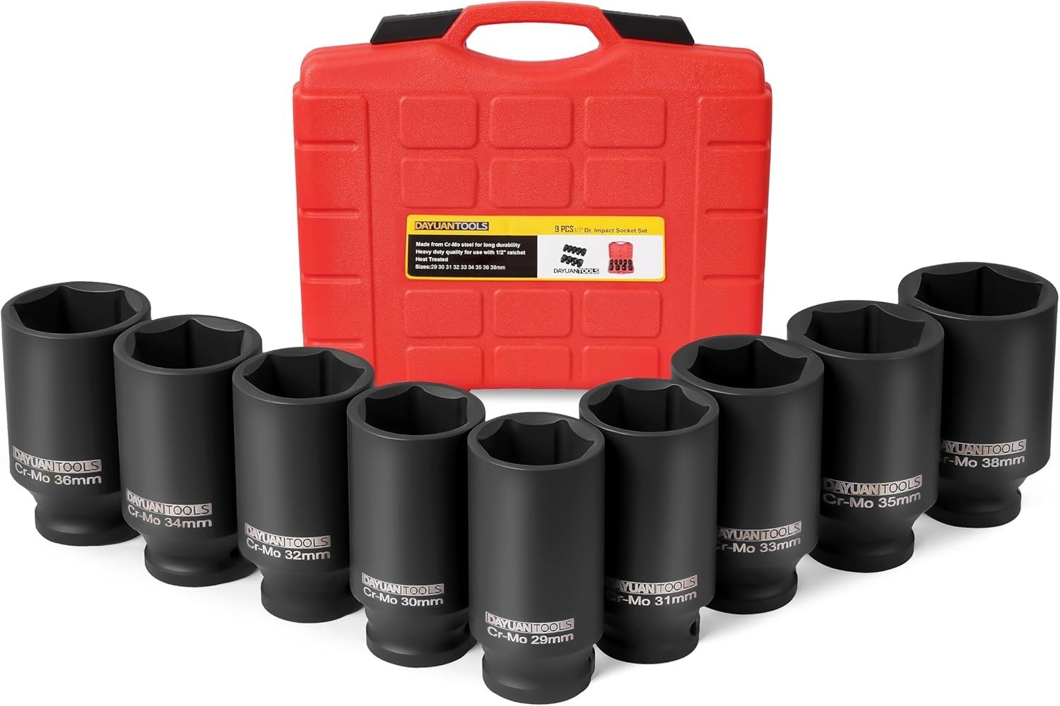 Professional 9-Piece Axle Nut Socket Set