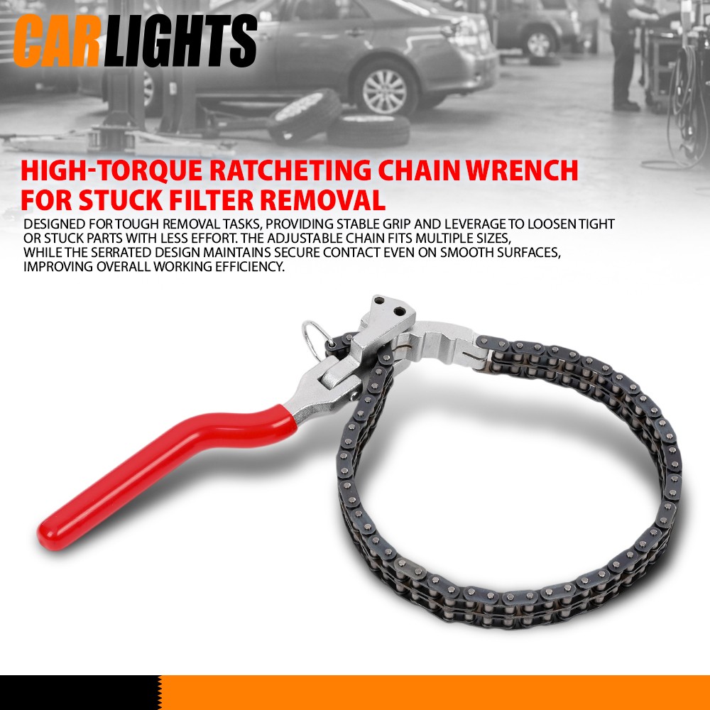 Fittings 60-160mm Heavy-Duty Ratcheting Chain Wrench Oil Filter Change Pipe