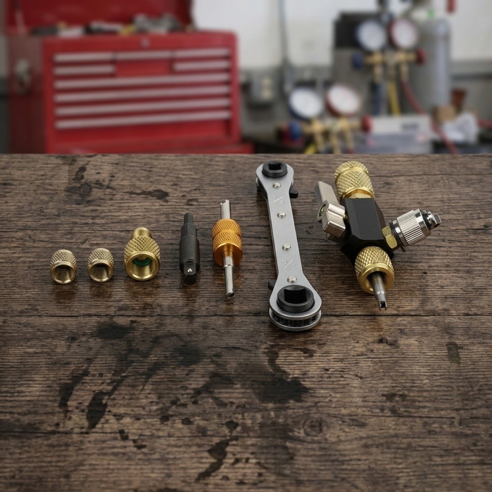 Brass and Stainless Steel Valve Core Remover Tool for Refrigeration Systems