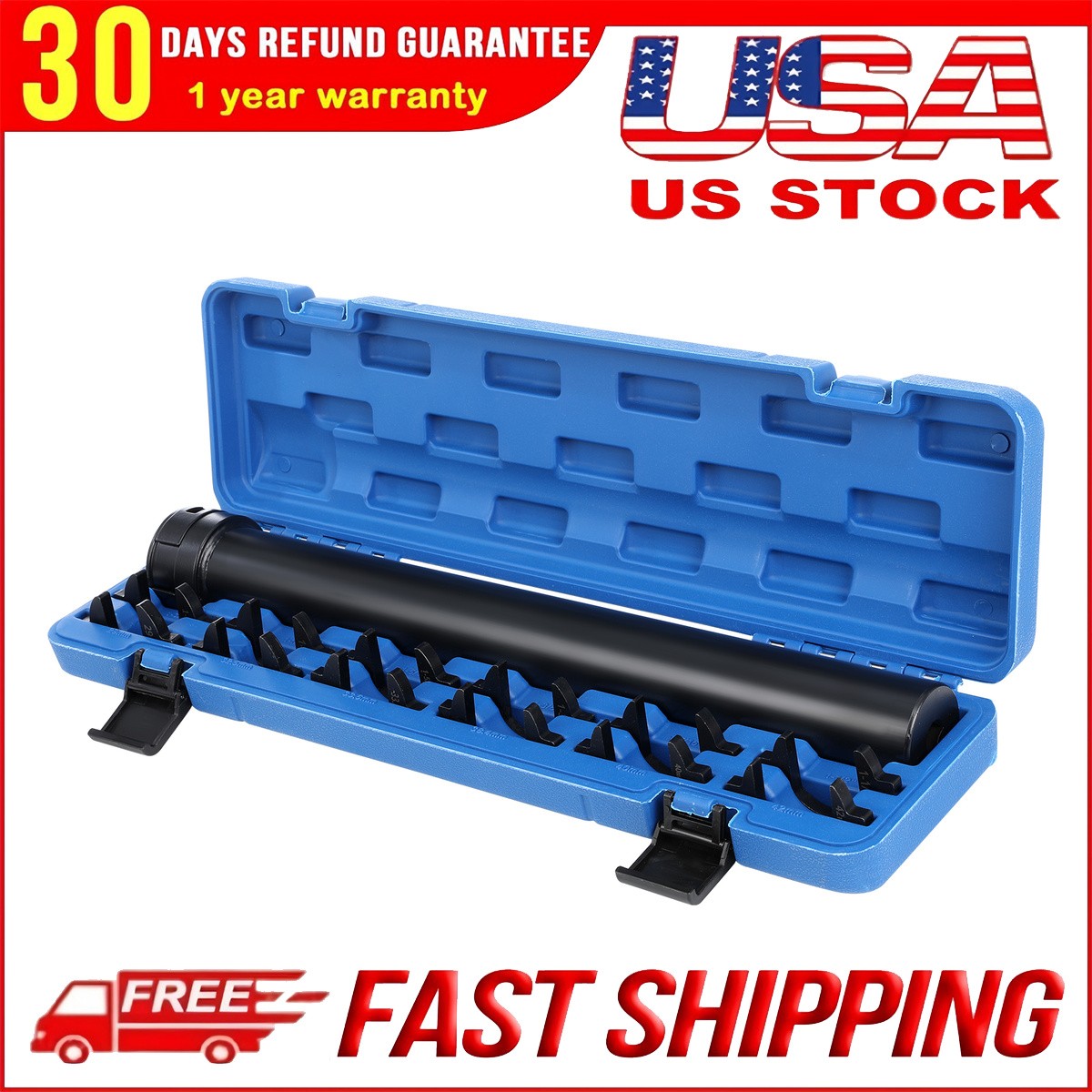 Tie Rod Tool with 12 Crowfoot Adapters for Cars Trucks and SUVs Removal