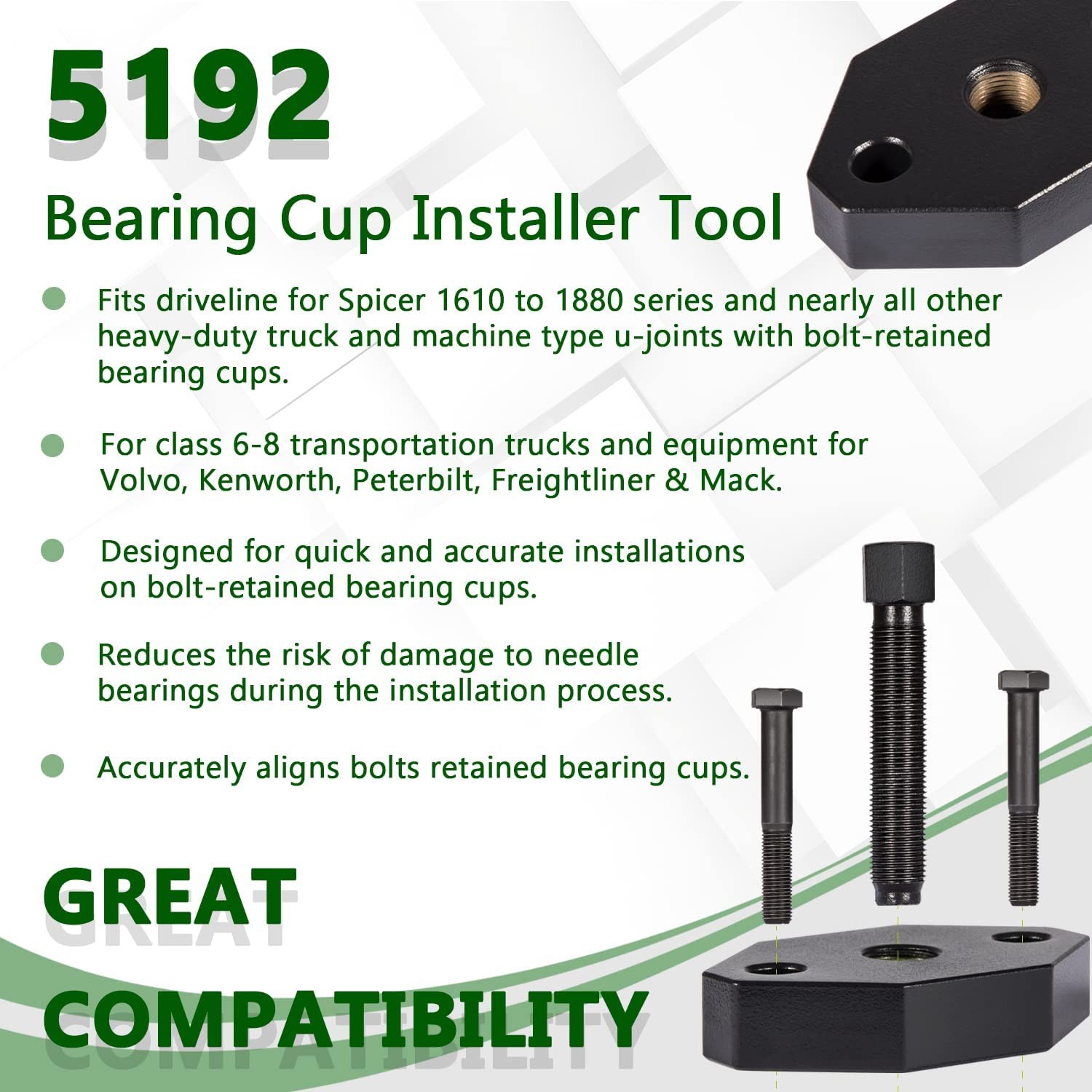 Heavy-Duty Truck 10102 U-Joint Puller & 5192 Bearing Cup Installer Tool Set